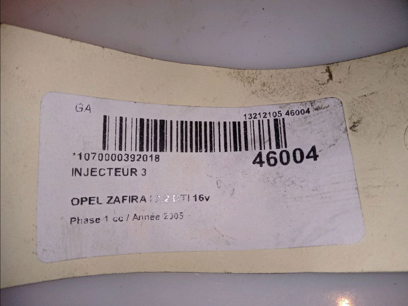 Injecteur 3 Opel ZAFIRA A Monospace (T98) 2.2 dti 16v (f75) (2002-2005) 5 portes