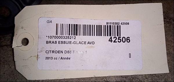 Bras essuie-glace avant droit Citroën DS5 2.0 hdi 165 hybrid4 4x4 (2011-2015) 5 portes