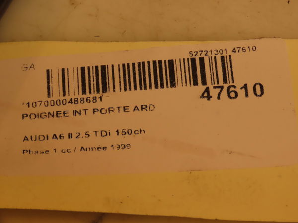 Poignee int porte ard Audi A6 C5 (4B2) 2.5 tdi quattro (1997-2005)