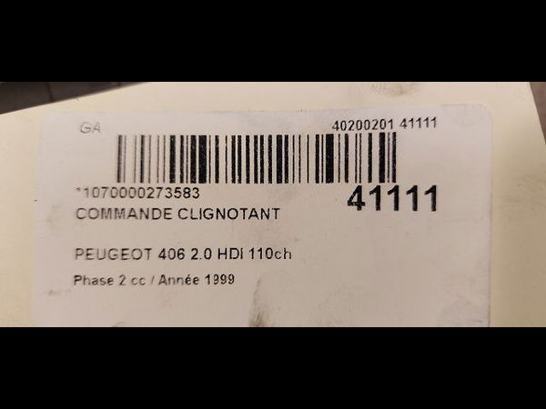 Commande clignotant Peugeot 406 (8B) 2.0 hdi 110 (1998-2001) 4 portes