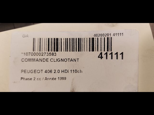 Commande clignotant Peugeot 406 (8B) 2.0 hdi 110 (1998-2001) 4 portes