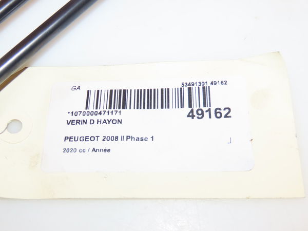 Verin droit hayon Peugeot 2008 II (UD_, US_, UY_, UK_) 1.2 puretech 130 (2019)