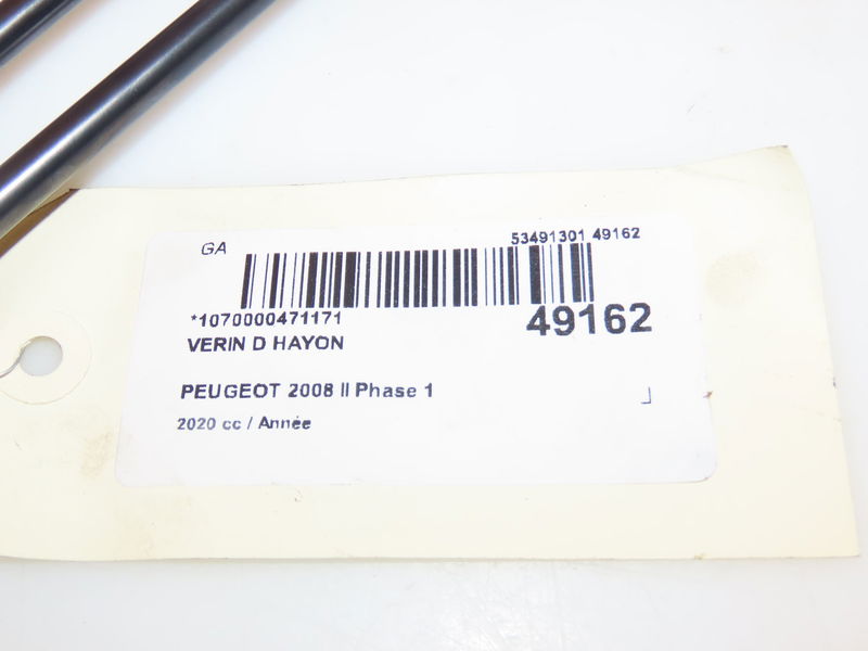 Verin droit hayon Peugeot 2008 II (UD_, US_, UY_, UK_) 1.2 puretech 130 (2019)