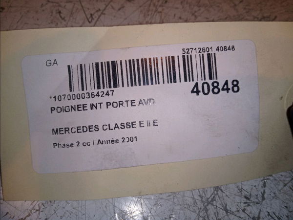 Poignee int porte avd Mercedes-benz CLASSE E (W210) E 220 cdi (210.006) (1998-1999)
