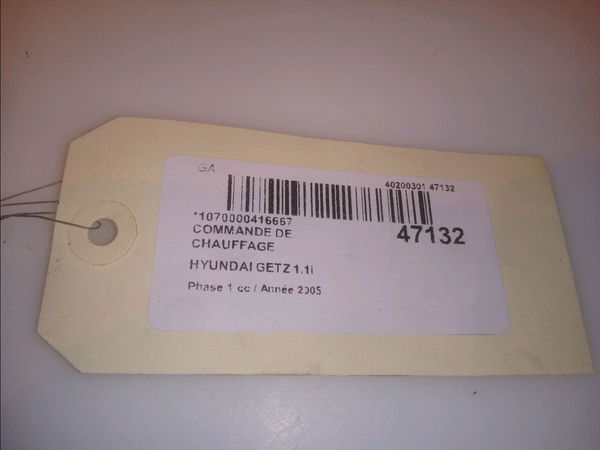 Commande de chauffage Hyundai GETZ (TB) 1.1 (2002-2005)