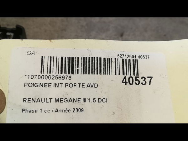 Poignee int porte avd Renault MEGANE III Coupé (DZ0-1_) 1.5 dci (dz0a) (2008-2015)