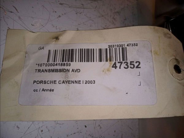 Transmission avant droite PORSCHE CAYENNE I