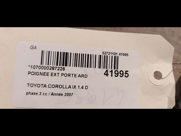 Poignee ext porte ard Toyota COROLLA (_E12_) 1.4 d (nde120_) (2004-2007) 5 portes