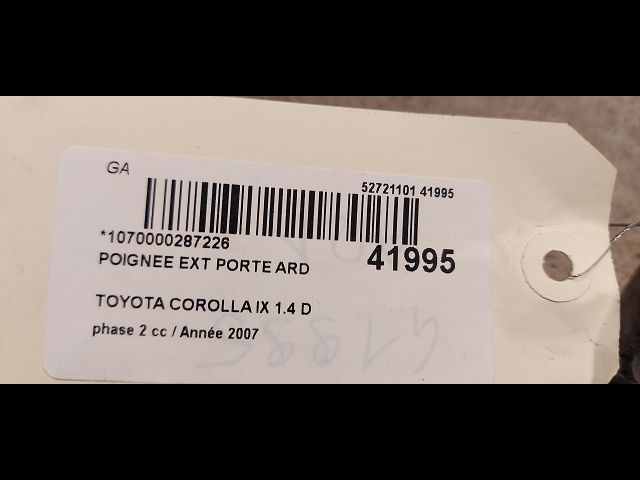 Poignee ext porte ard Toyota COROLLA (_E12_) 1.4 d (nde120_) (2004-2007) 5 portes