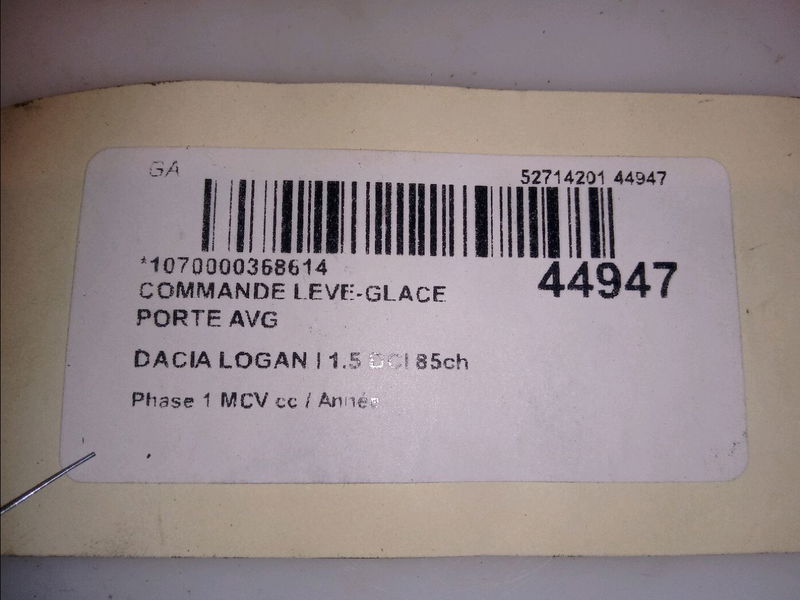 Commande lève-glace porte avant gauche Dacia LOGAN MCV (KS_) 1.5 dci (ks0w) (2007-2012) 5 portes