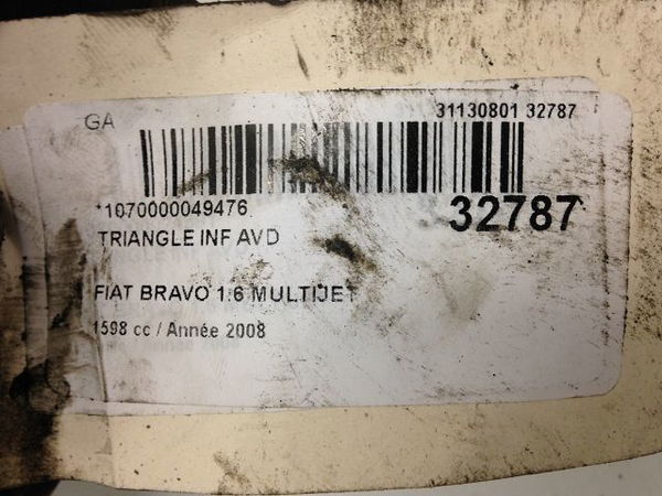 Triangle inf avd Fiat BRAVO II (198_) 1.6 d multijet (198axh1b) (2007-2014) 5 portes