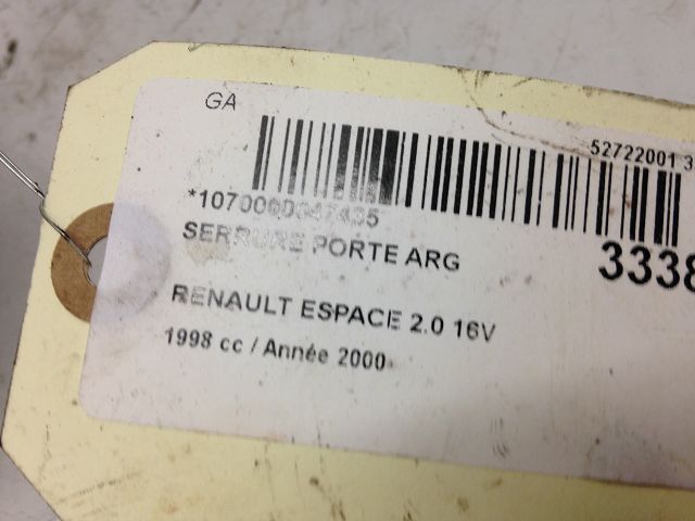 Serrure porte arg RENAULT ESPACE III Phase 1 12-1996--09-2002 2.0 16v