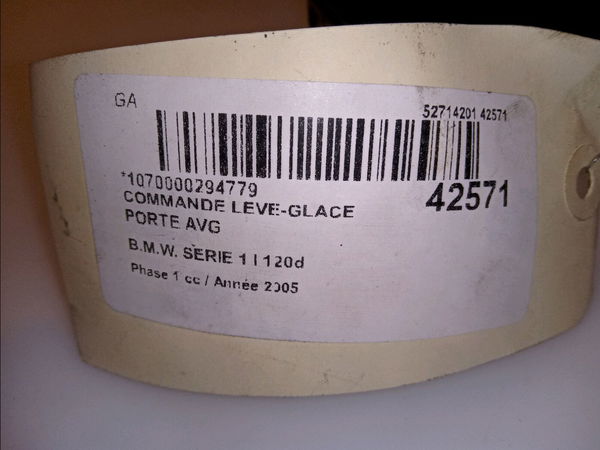 Commande lève-glace porte avant gauche Bmw 1 (E87) 120 d (2004-2011)