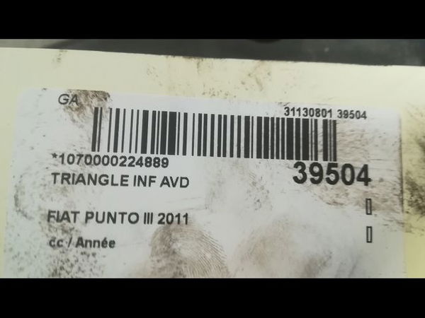 Triangle inf avd Fiat PUNTO EVO (199_) 1.3 d multijet (199axc1a, 199bxc1a, 199axt1a, 199bxt1a) (2009-2012) 3 portes