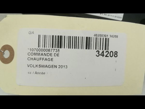 Commande de chauffage Volkswagen PASSAT B7 Variant (365) 2.0 tdi (2010-2014)