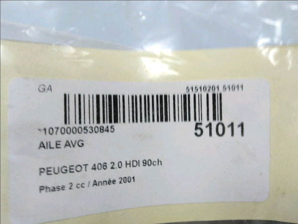 Aile avant gauche Peugeot 406 (8B) 2.0 hdi 90 (1999-2004)