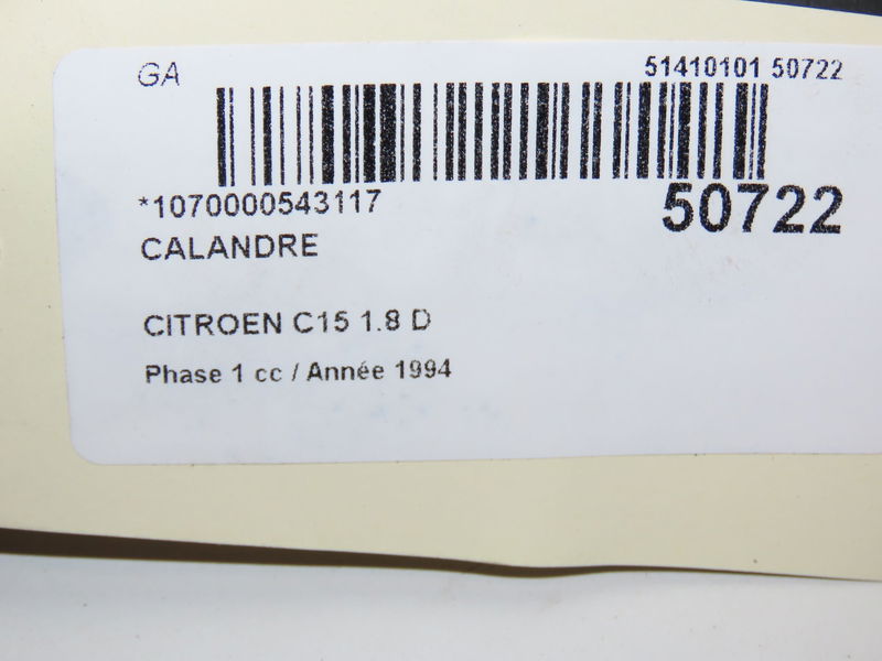 Calandre Citroën C15 Camionnette-Monospace (VD_) 1.8 d (1986-2000)