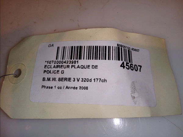 Eclaireur plaque de police g Bmw 3 (E90) 320 d (2004-2011)