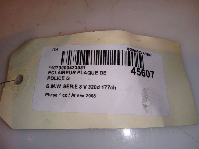 Eclaireur plaque de police g Bmw 3 (E90) 320 d (2004-2011)