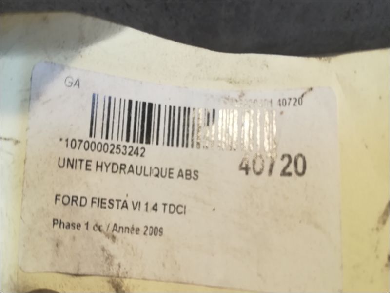 Unité hydraulique abs Ford FIESTA VI (CB1, CCN) 1.4 tdci (2010-2012) 3 portes