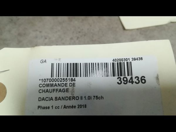 Commande de chauffage Dacia SANDERO II 1.0 sce 75 (b8jc, b8jd) (2016)