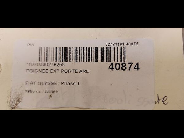 Poignee ext porte ard Fiat ULYSSE (220_) 2.0 (220.ac5) (1994-2002)