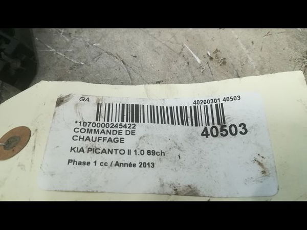 Commande de chauffage Kia PICANTO II (TA) 1.0 (2011-2017)