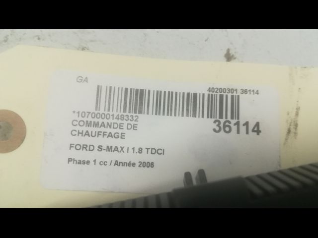 Commande de chauffage Ford S-MAX (WA6) 1.8 tdci (2006-2014)