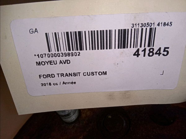 Moyeu avd Ford TRANSIT CUSTOM V362 Camionnette (FY, FZ) 2.0 ecoblue (2015)
