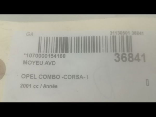 Moyeu avd Opel COMBO Camionnette-Monospace (71_) 1.7 d (1994-2001)