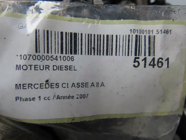 Moteur diesel Mercedes-benz CLASSE A (W169) A 180 cdi (169.007, 169.307) (2004-2012) 5 portes