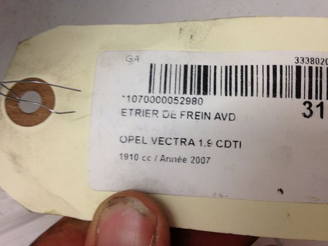Etrier de frein avant droit Opel VECTRA C GTS (Z02) 1.9 cdti (f68) (2004-2009)