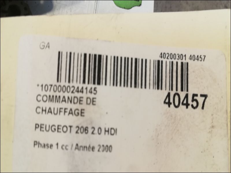 Commande de chauffage Peugeot 206 3-5 portes (2A-C) 2.0 hdi 90 (1999-2009) 5 portes