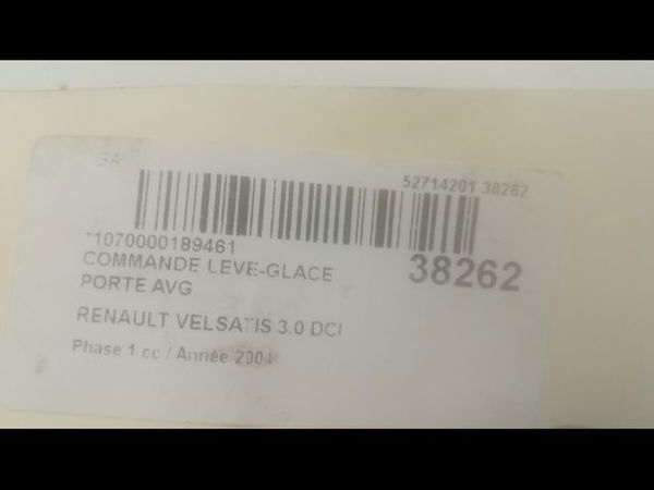 Commande lève-glace porte avant gauche Renault VEL SATIS (BJ0_) 3.0 dci (bj0j, bj0n) (2002-2006)