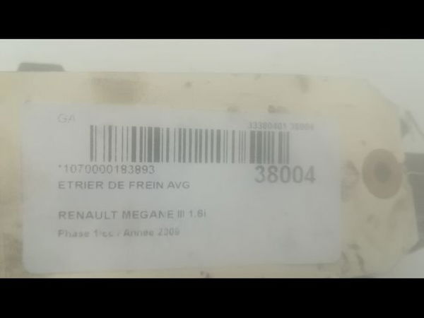 Etrier de frein avant gauche Renault MEGANE III 3-5 portes (BZ0-1_, B3_) 1.6 16v hi-flex (bz03) (2008-2015)