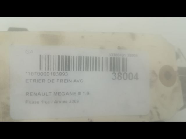 Etrier de frein avant gauche Renault MEGANE III 3-5 portes (BZ0-1_, B3_) 1.6 16v hi-flex (bz03) (2008-2015)
