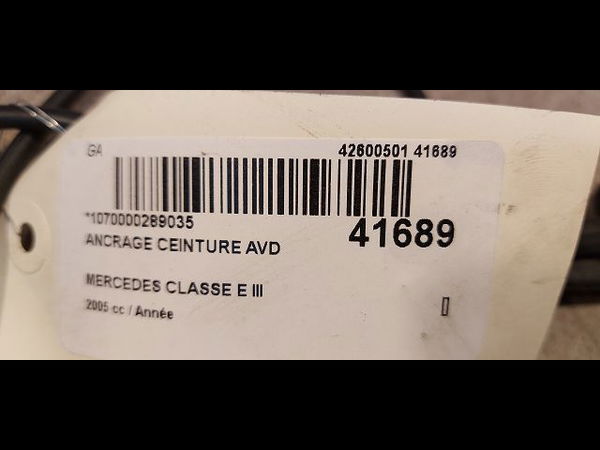 Ancrage ceinture avant droit Mercedes-benz CLASSE E (W211) E 280 cdi (211.020) (2005-2008)