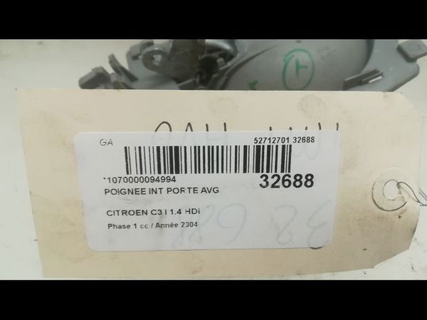 Poignee int porte avg CITROEN C3 I Phase 1 04-2002--10-2005 1.4 HDi