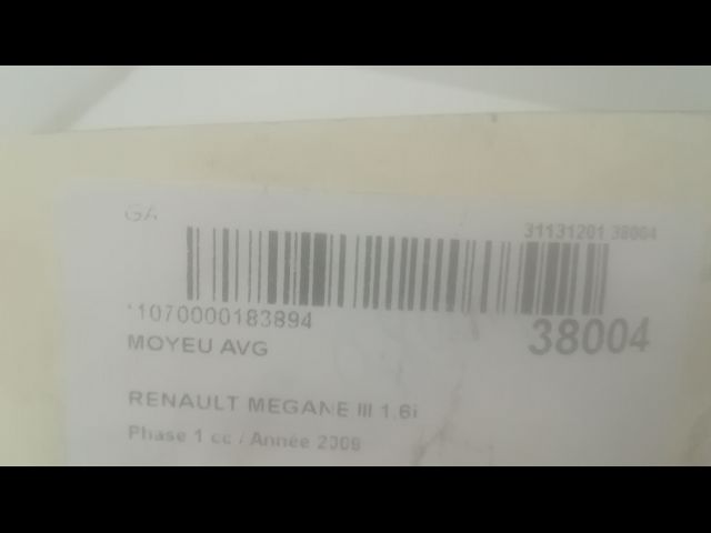 Moyeu avg Renault MEGANE III 3-5 portes (BZ0-1_, B3_) 1.6 16v hi-flex (bz03) (2008-2015)