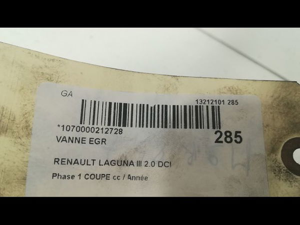 Vanne egr RENAULT LAGUNA III Phase 1 COUPE 08-2008--03-2013 2.0 DCI 175ch
