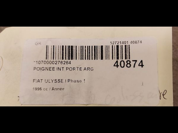 Poignee int porte arg Fiat ULYSSE (220_) 2.0 (220.ac5) (1994-2002)