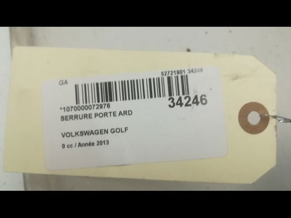 Serrure porte ard VOLKSWAGEN GOLF III Phase 1 01-1992--12-1997 1.9 TD