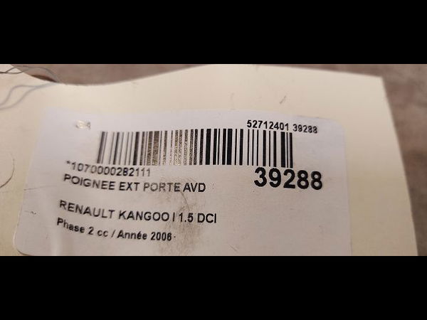 Poignee ext porte avd Renault KANGOO (KC0-1_) 1.5 dci (2003)