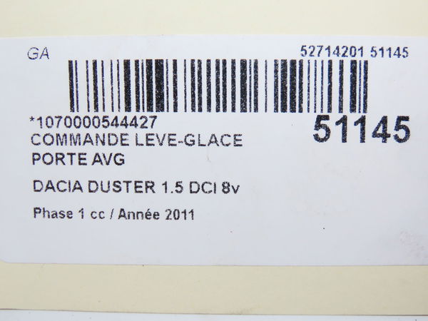 Commande lève-glace porte avant gauche Dacia DUSTER (HS_) 1.5 dci (hsmc) (2010-2018)