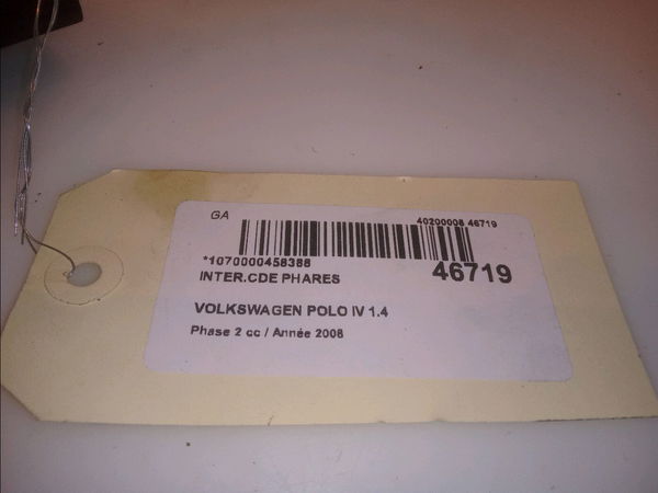 Interrupteur commande de phares Volkswagen POLO (9N_, 9A_) 1.4 tdi (2001-2005) 3 portes