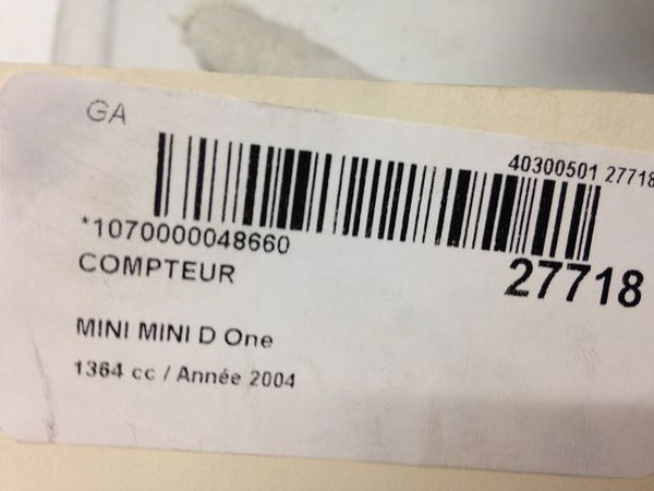 Compteur MINI MINI I Phase 1 09-2001--07-2004 D One