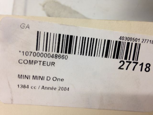 Compteur MINI MINI I Phase 1 09-2001--07-2004 D One
