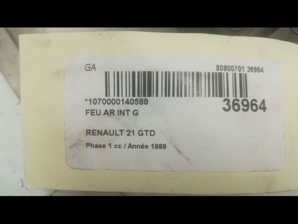 Feu arrière interieur gauche Renault 21 A trois volumes (L48_) 2.1 d (l486) (1986-1989)
