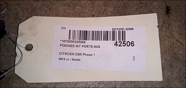 Poignee int porte avg Citroën DS5 2.0 hdi 165 hybrid4 4x4 (2011-2015) 5 portes