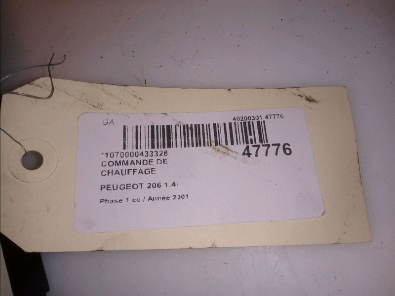Commande de chauffage Peugeot 206 3-5 portes (2A-C) 1.4 i (1998-2012) 3 portes